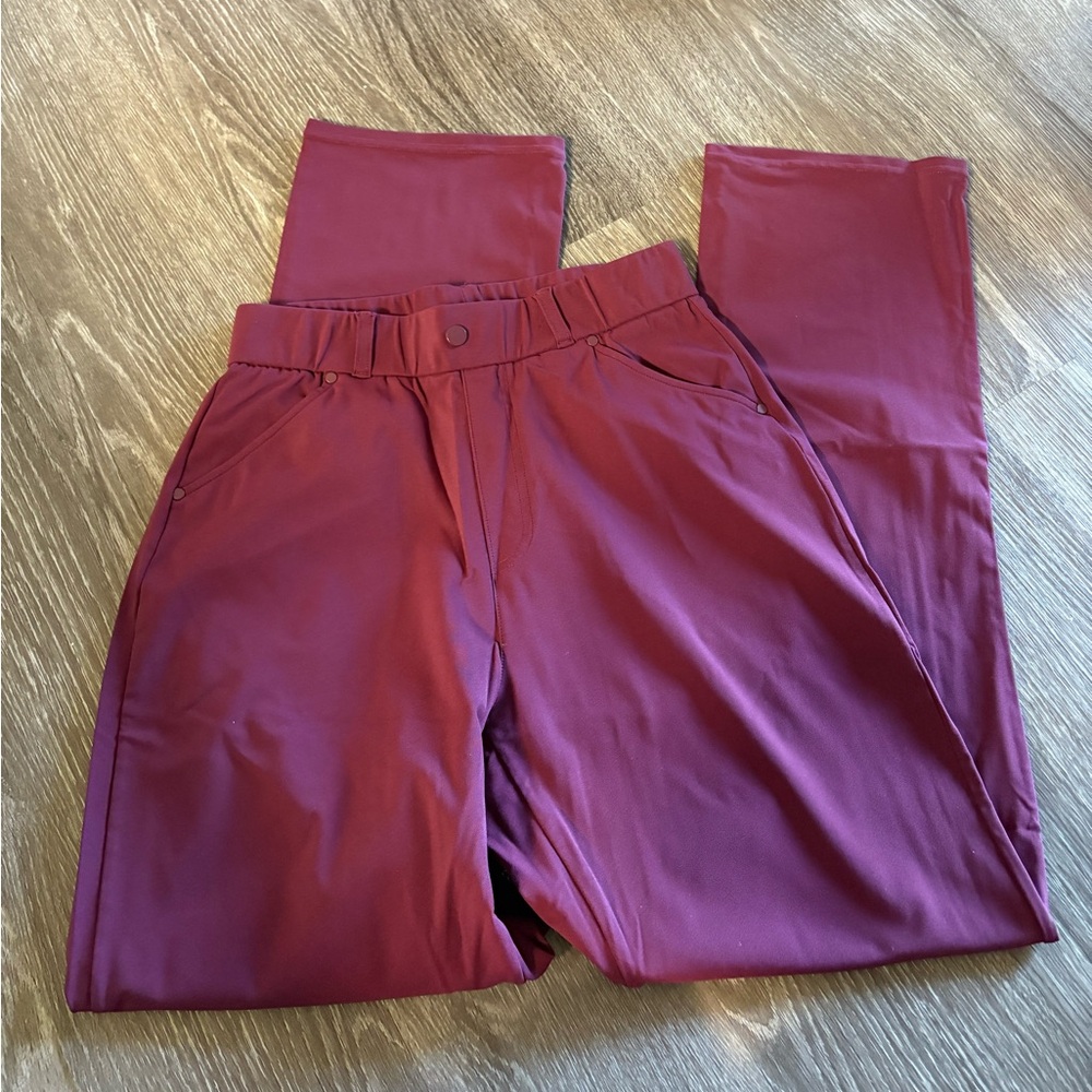 Women's Burgundy High Waisted Pants
